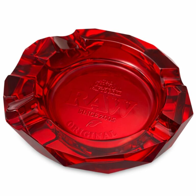 Raw Glass Ashtray Ruby with Giftbox - Afbeelding 3