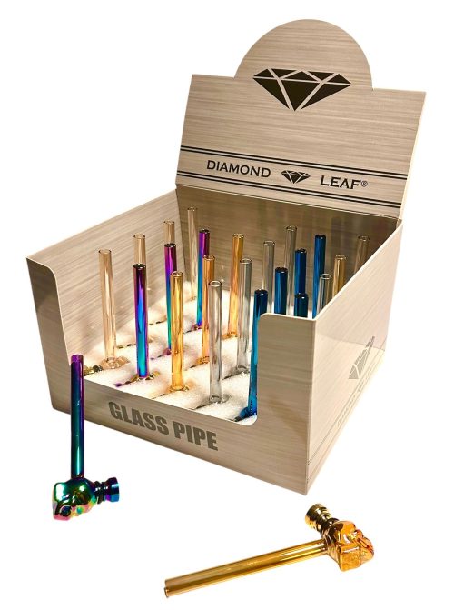 Diamond Leaf Glass Pipes (display 24)