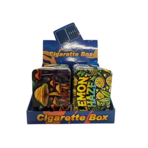 Metal Cigarette Case Leaves (12)