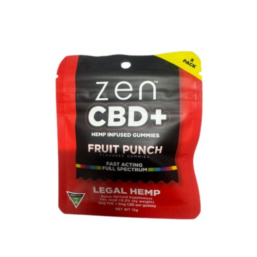 Zen Fruitpunch Gummies  (5) 5 Mg Cbd en 5 Mg THC) 10 pack