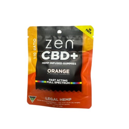 Zen Orange Gummies 200 MG (10 Mg Cbd en 10 Mg THC)